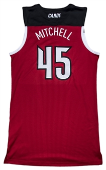 2016 Donovan Mitchell Game Used, Signed & Inscribed Louisville Cardinals Red Jersey Photo Matched To 3/1/16 Game (Resolution Photomatching & JSA)